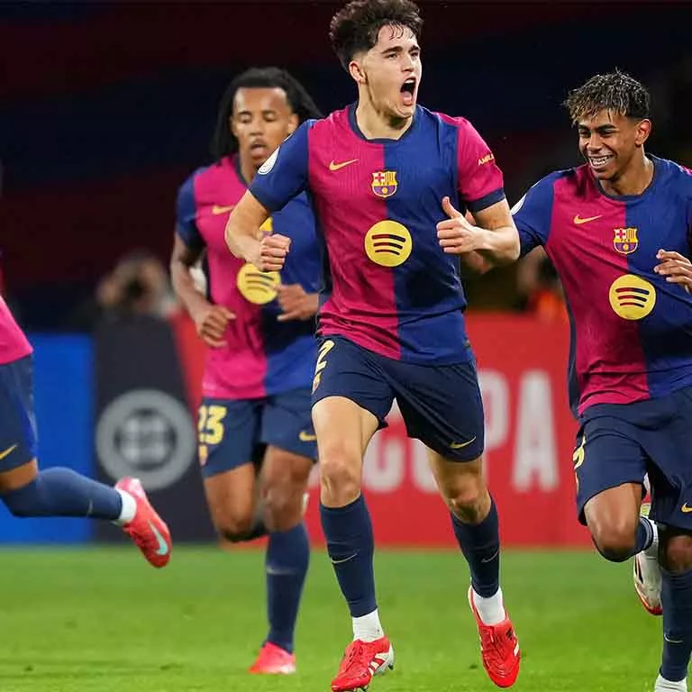 Jugadores del Barcelona celebrando